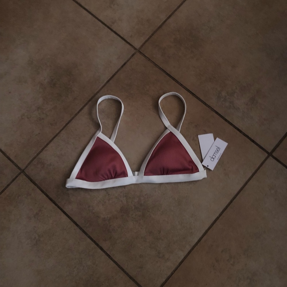 Pink damsel bikini top